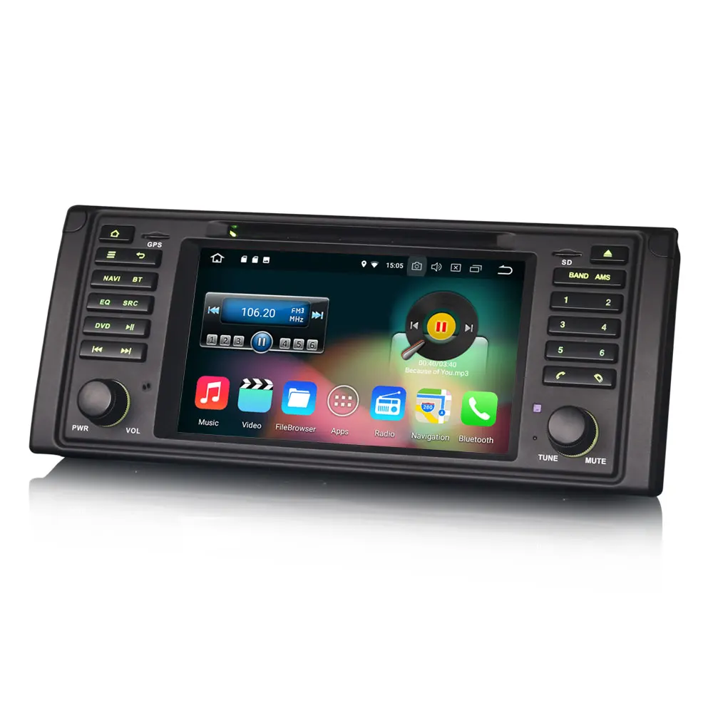 Erisin ES3639B PX30 Android 8 1 Автомобильный мультимедийный плеер 7 &quotавтомобильный DVD gps для