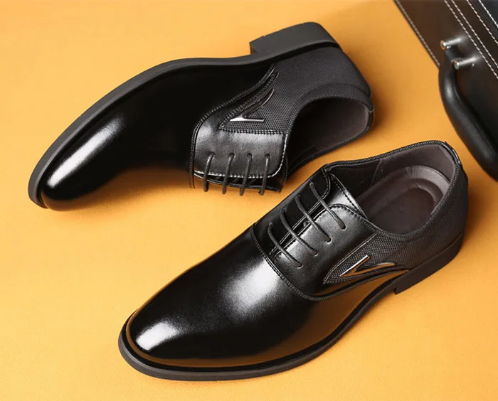 Mwxsd brand mens formal leather shoes men Gradation brown soft dress male casual Office Lace-up Oxford Shoes | Обувь