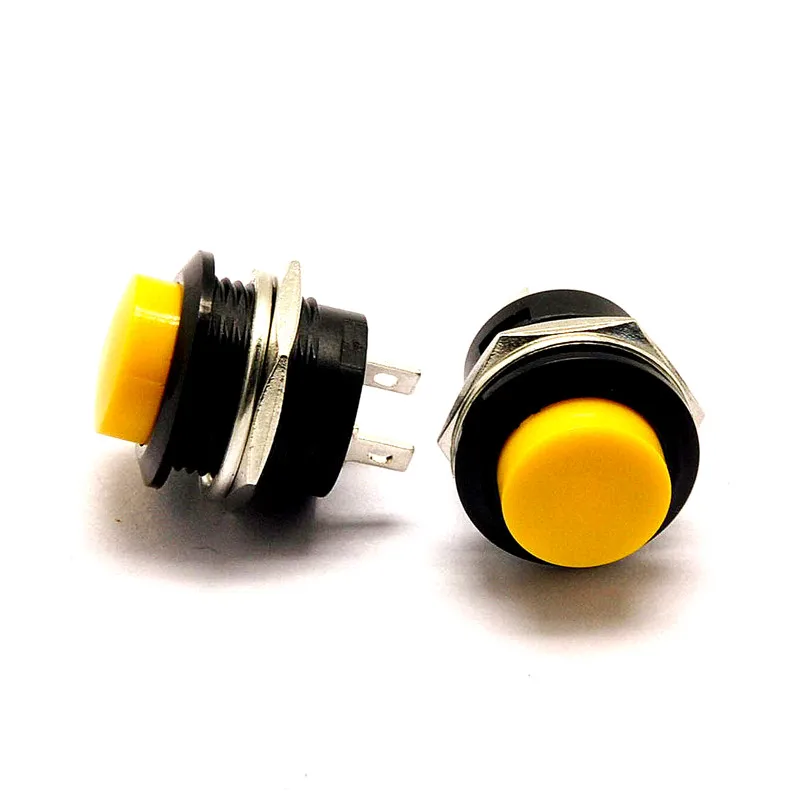 Самоблокирующийся кнопочный переключатель jog switch R13-507 16 мм желтый беззамочные (5
