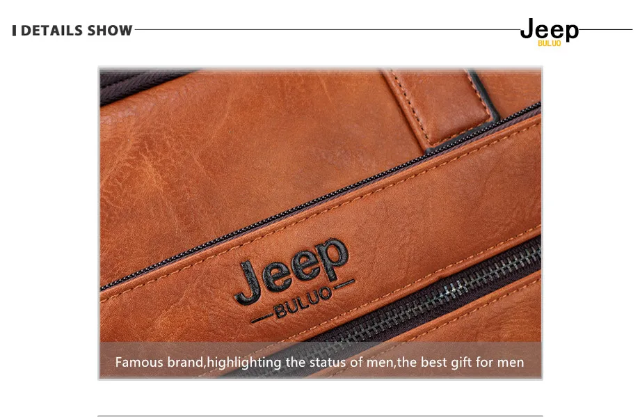 JEEP BULUO, мужской портфель, сумки для 1" ноутбука, деловая сумка для мужчин, комплект из 2 предметов, сумки, высокое качество, кожа, Офисные сумки на плечо, сумка-тоут