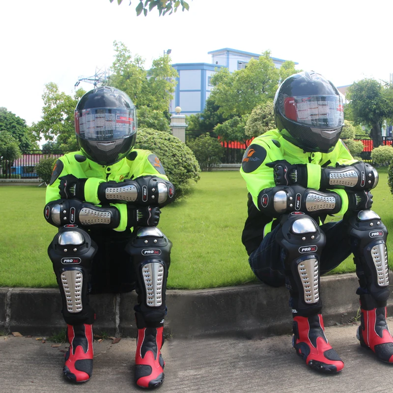 Защитные наколенники из нержавеющей стали для мотокросса черные гонок на