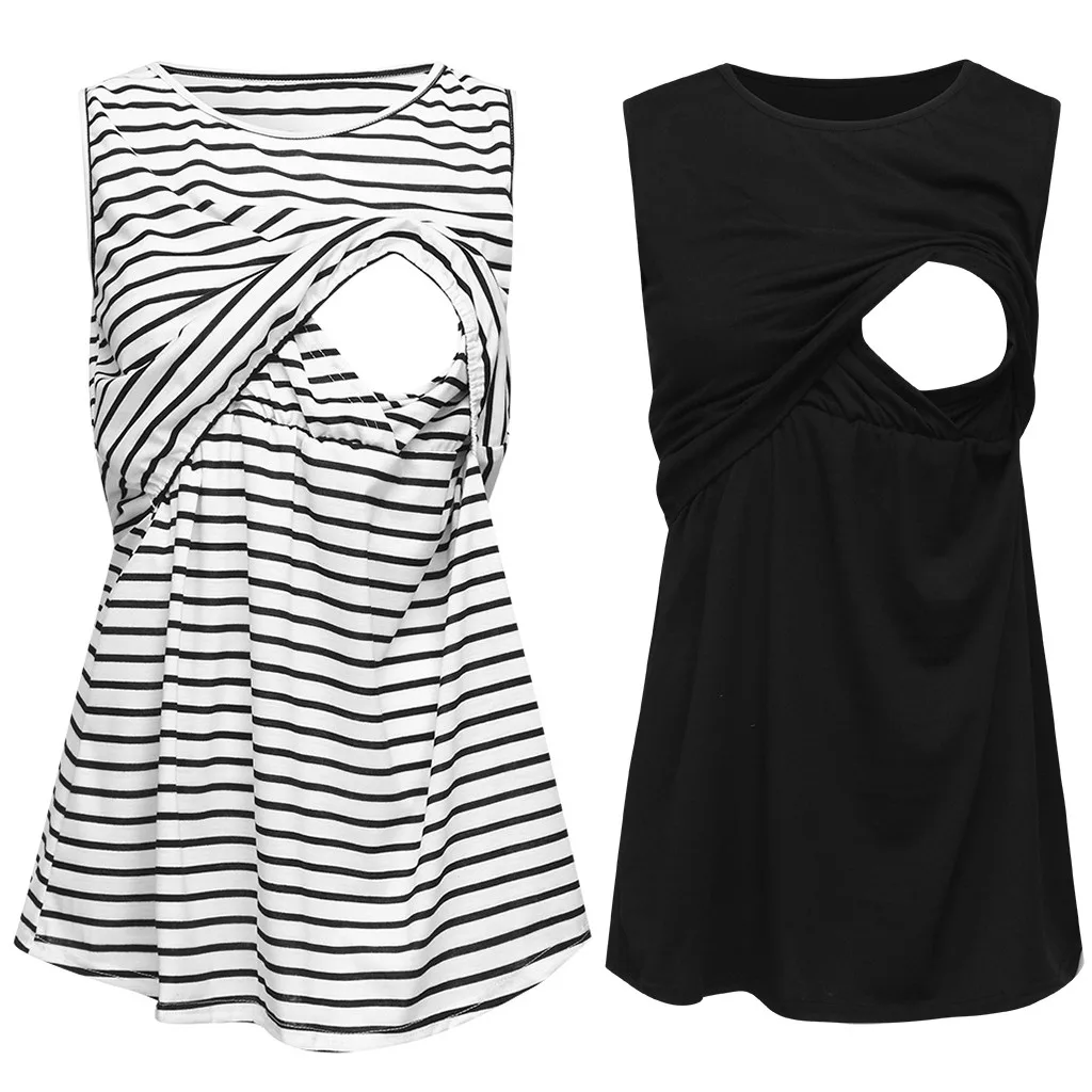 Женский жилет для беременных без рукавов мам кормящих детей топы Одежда женщин