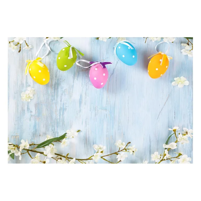3X5FT фон для фотосъемки с пасхальными яйцами белые деревянные цветы свежий