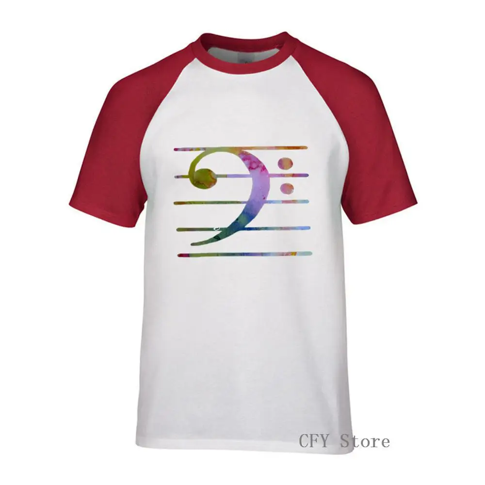 Мужские футболки Bass Clef music notes Clothing футболка с коротким рукавом из 100% хлопка