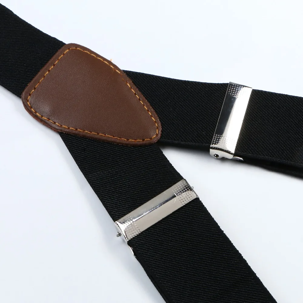 Подтяжки в стиле унисекс регулируемые планшетоны стандартные однотонные черные