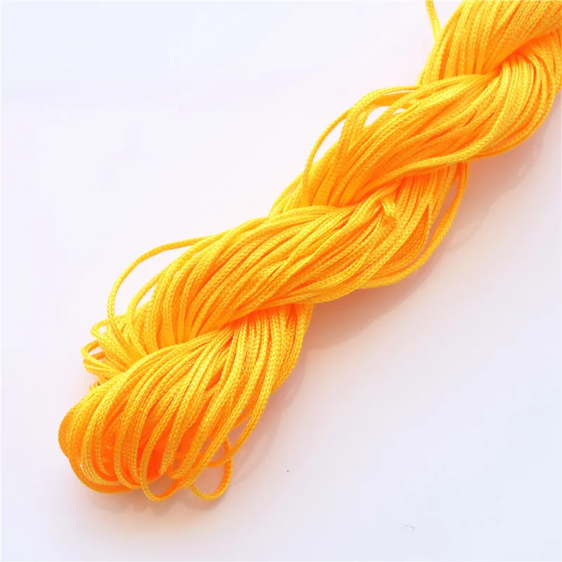 Yellow 25 м Китайский Завязанный нитью мягкий атласный храповый хвост Шелк Макраме нейлоновый шнур DIY браслет ручной работы ожерелье ювелирный шнур швейные принадлежности - Цвет: Yellow