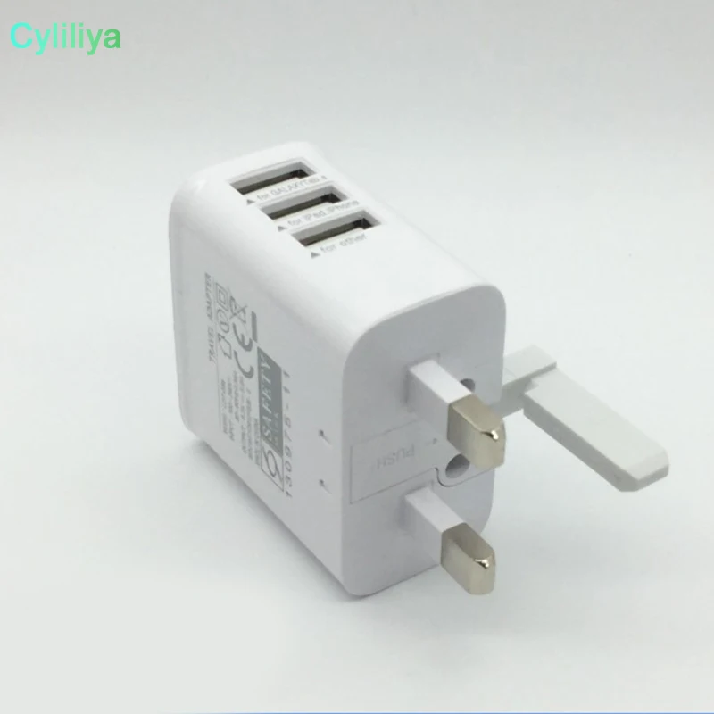 5 шт. 3 usb порта Великобритания ГБ Pin разъем устройство для зарядки из настенной