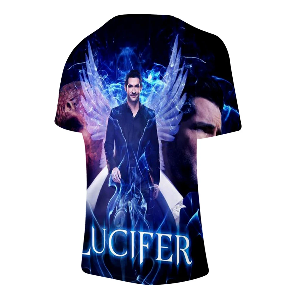Летняя футболка с коротким рукавом Lucifer 3D изображение ностальгическая