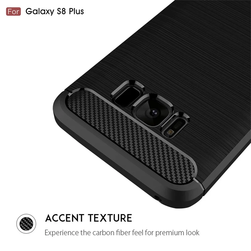Nenuka for Samsung Galaxy S8 Plus Case Cover Silicone Soft TPU Brushed Carbon Fiber Texture Phone S9 A8 2018 J7 Note 8 |