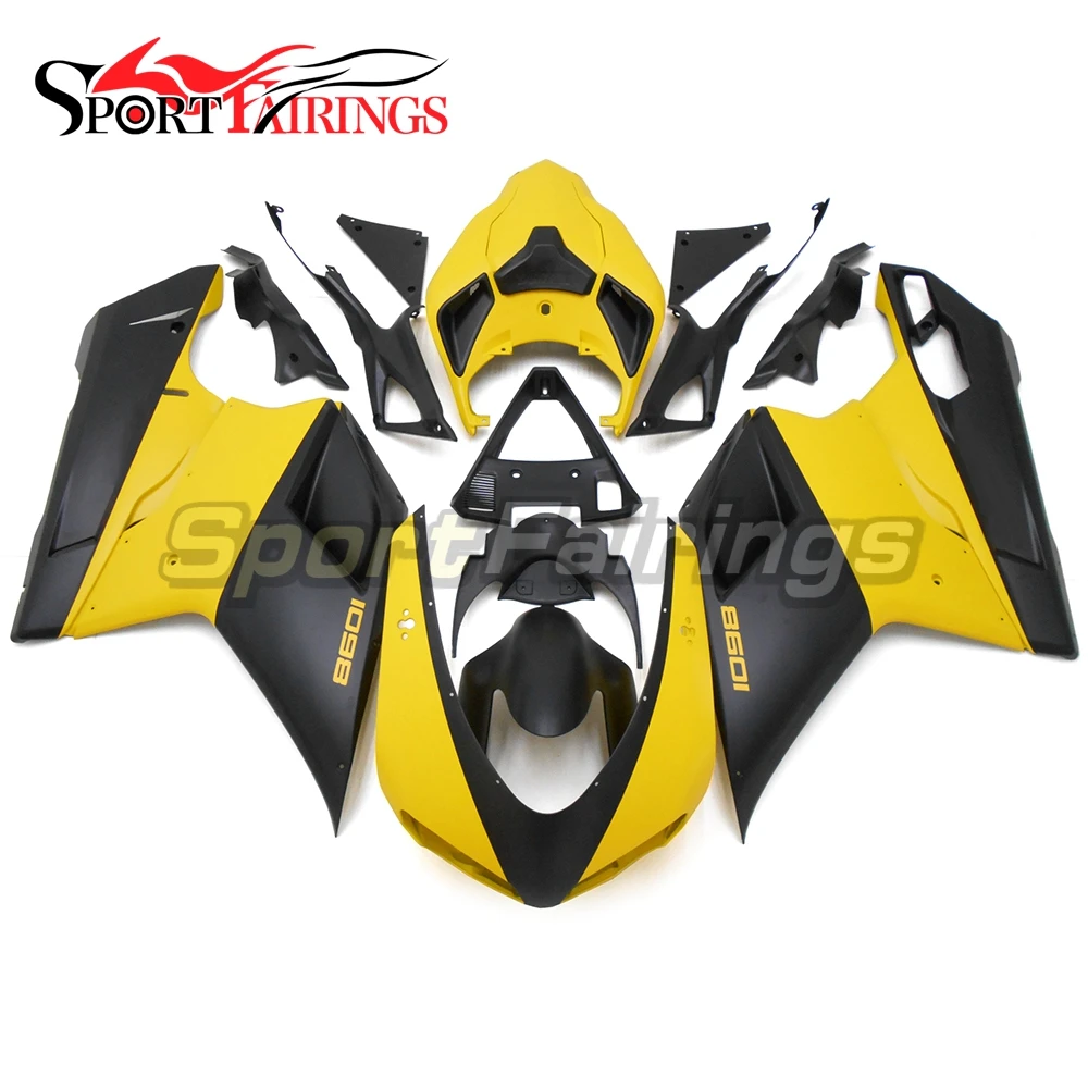 

Complete Fairings For DUCATI 1198 1098 1098s 848 EVO 2007 2009 2010 2011 2012 Injection ABS Motorcycle Fairing Kit Yellow Black