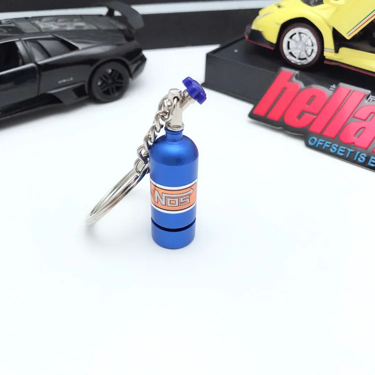 Белый Новое поступление модные ювелирные изделия оксид азота газовая бутылка модель СВЕТОДИОДНАЯ цепочка для ключей Подвески из алюминиевого сплава автомобиля - Цвет: Белый