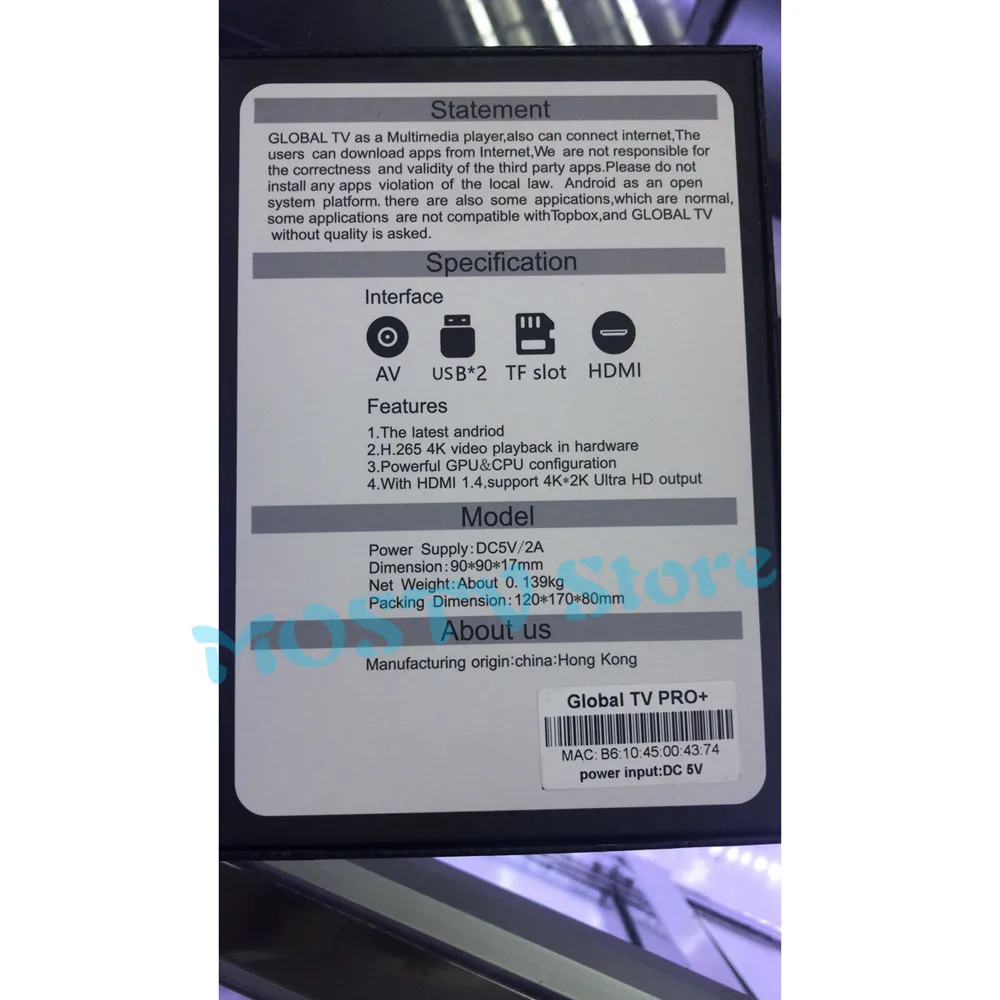 Global TV BOX Android Smart globalTV Box 1 Гб 16 WiFi iptv телеприставка Гонконг Япония Корея Сингапур