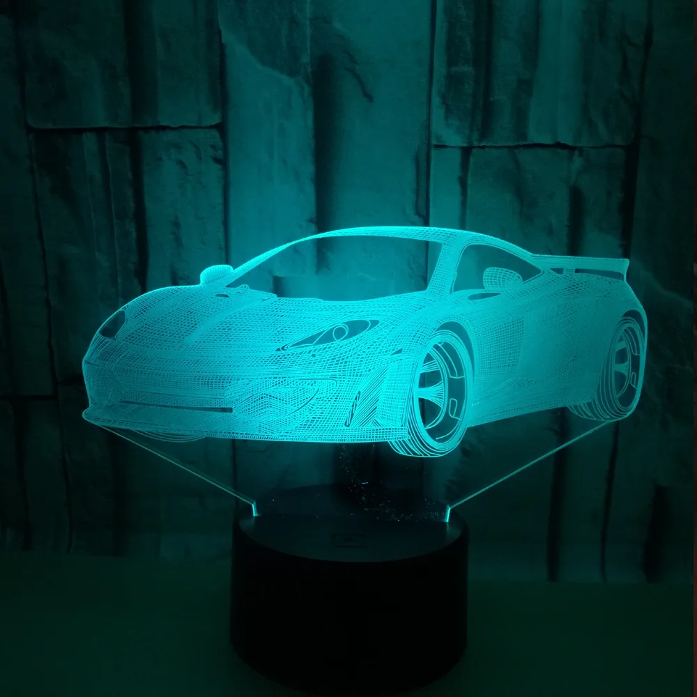 Лидер продаж автомобильные Цветные 3d лампы спортивный автомобиль креативные