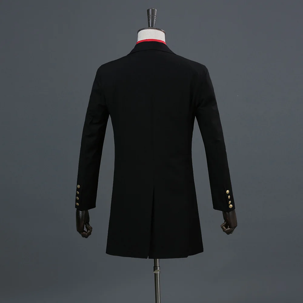 PYJTRL Для мужчин длинные Setion золотой дракон вязаный свитер куртка ночной клуб бар DJ