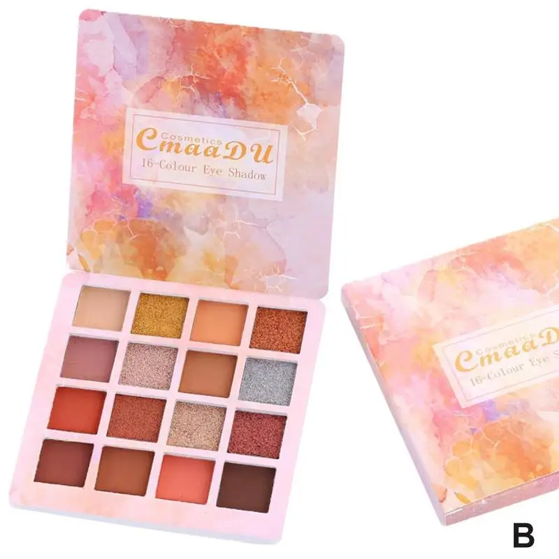 16 цветов Блеск мерцающие тени для век макияж Палетка с дымчатыми оттенками