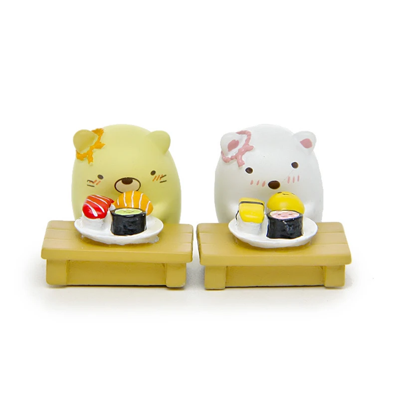 1 шт. вкусные Еда суши Sumikko Gurashi фигуры игрушки ПВХ Сан-х угловая био Животные для