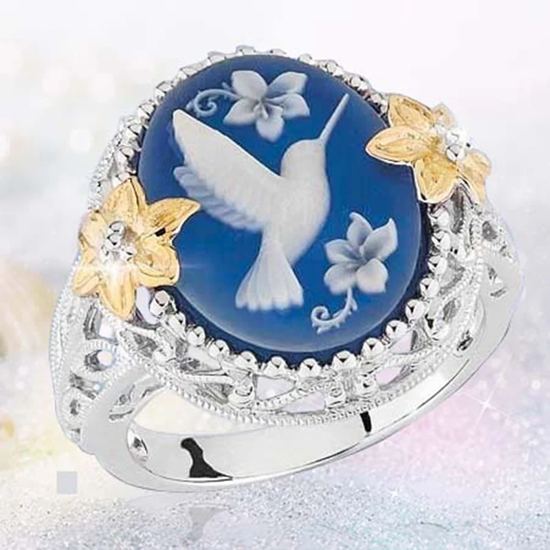 2018 New Peace Dove Bird Rings For Women Men Female Hummingbird Flowers Finger Ring Jewelry Geometric Wedding | Украшения и