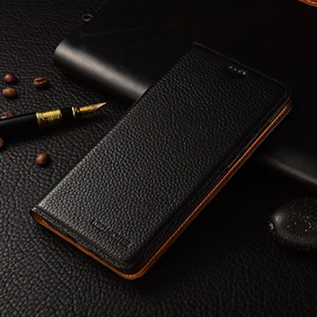 Чехол-книжка из натуральной кожи Для DOOGEE BL7000, Мягкая силиконовая задняя крышка для DOOGEE BL 7000 - Цвет: Black
