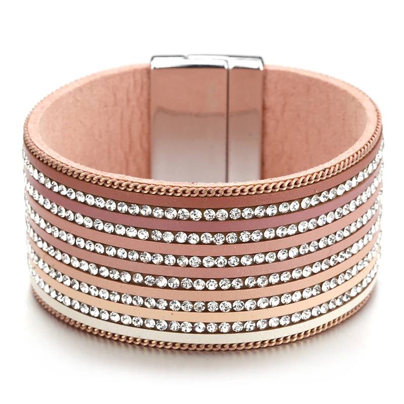 Женские кожаные браслеты ALLYES градиентного цвета широкие в стиле бохо с