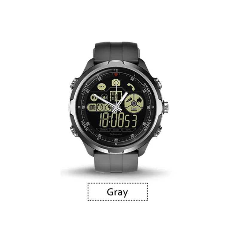 Gray Zeblaze vibe 4 гибридные Смарт-часы Для мужчин Для женщин Smartwatch Водонепроницаемый 24 месяцев в режиме ожидания 24h всепогодный мониторинг - Цвет: Gray