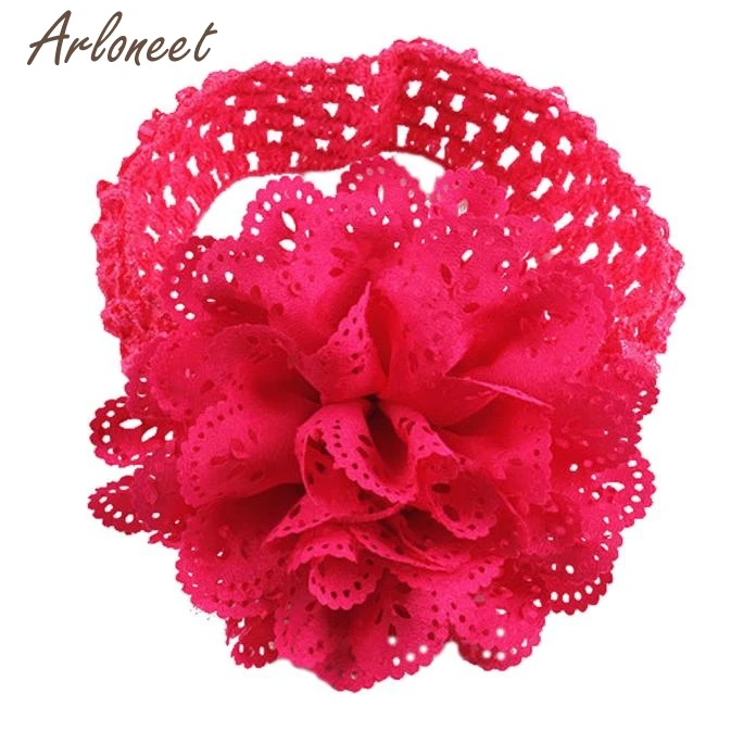 Hot Pink Детская повязка на голову с бантом, повязка на голову с бахромой, Кружевная повязка на голову с цветами для маленьких девочек, платье с повязкой на голову, аксессуары для волос для малышей - Цвет: Hot Pink