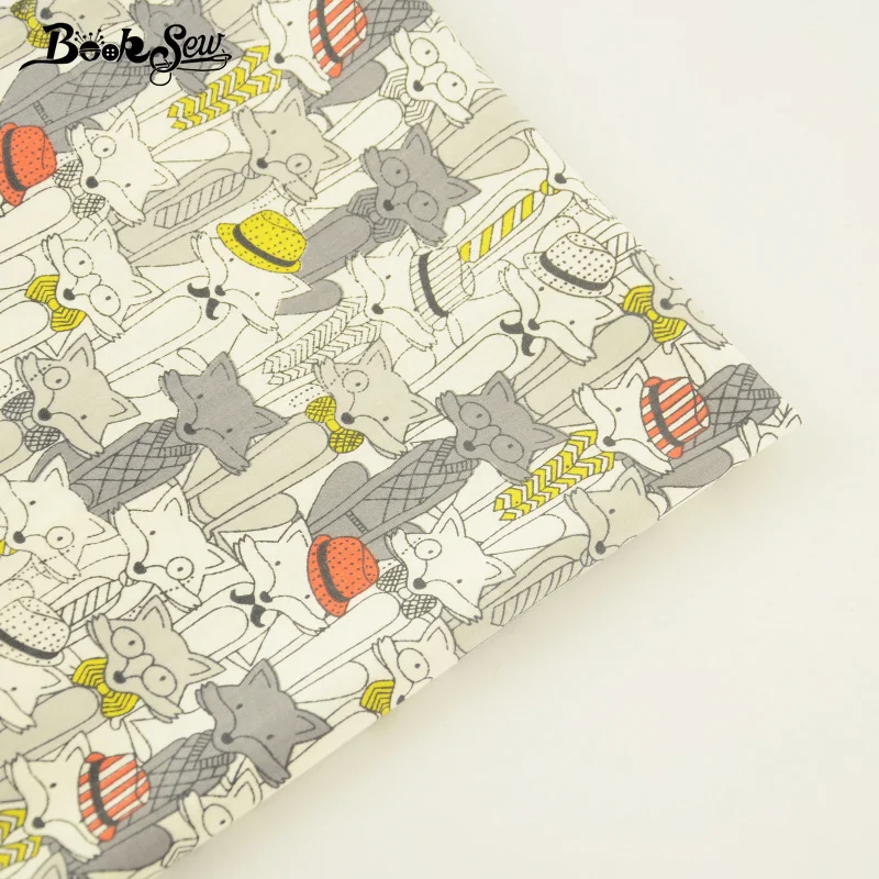 Booksew Текстиль для дома твил Ткань лисы Дизайн мягкий выстегивая Ткань Жир Квартал Tecido тела для кровати Лист ребенка beding куклы