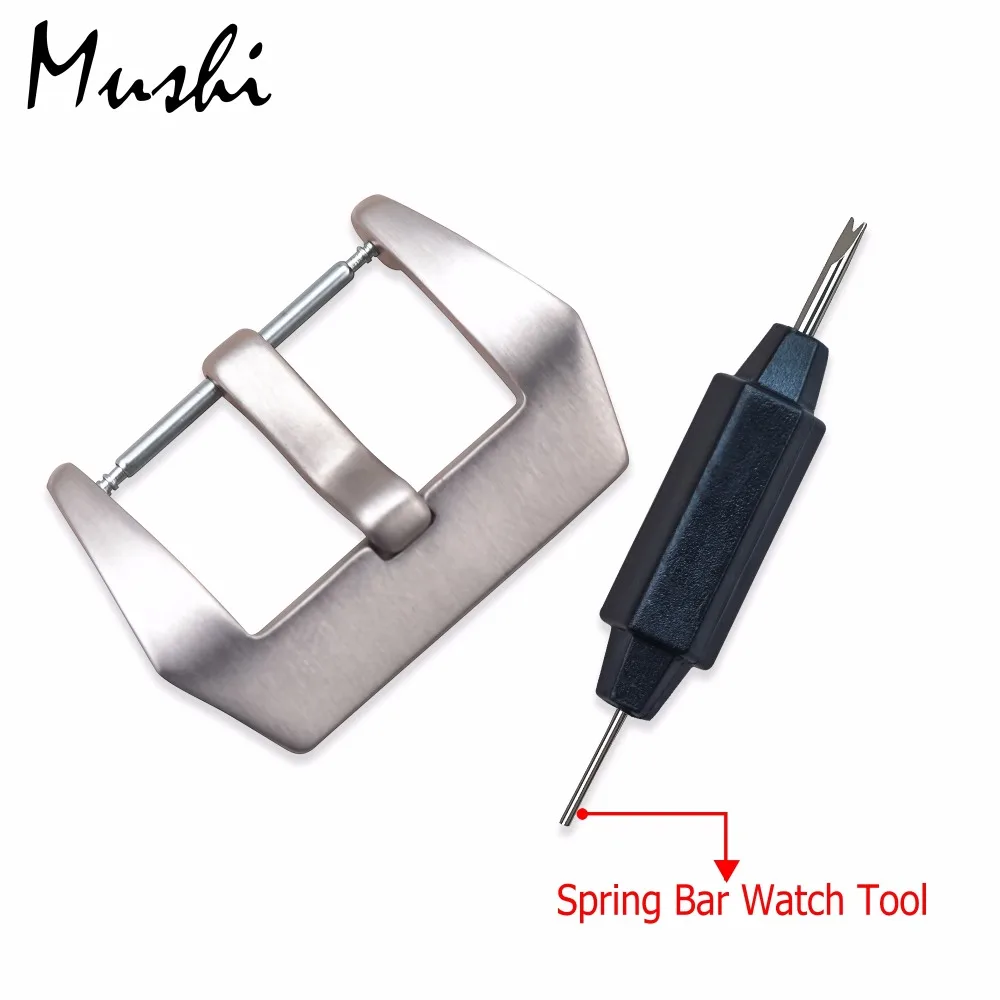 Ремешок для часов с пряжкой серебристый черный высокого качества из нержавеющей