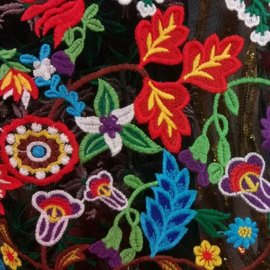 Most new custom curtains sheet fabric colorful embroid baroque New lace Sun flower embroidery Rain Forest textile fabrics | Дом и сад