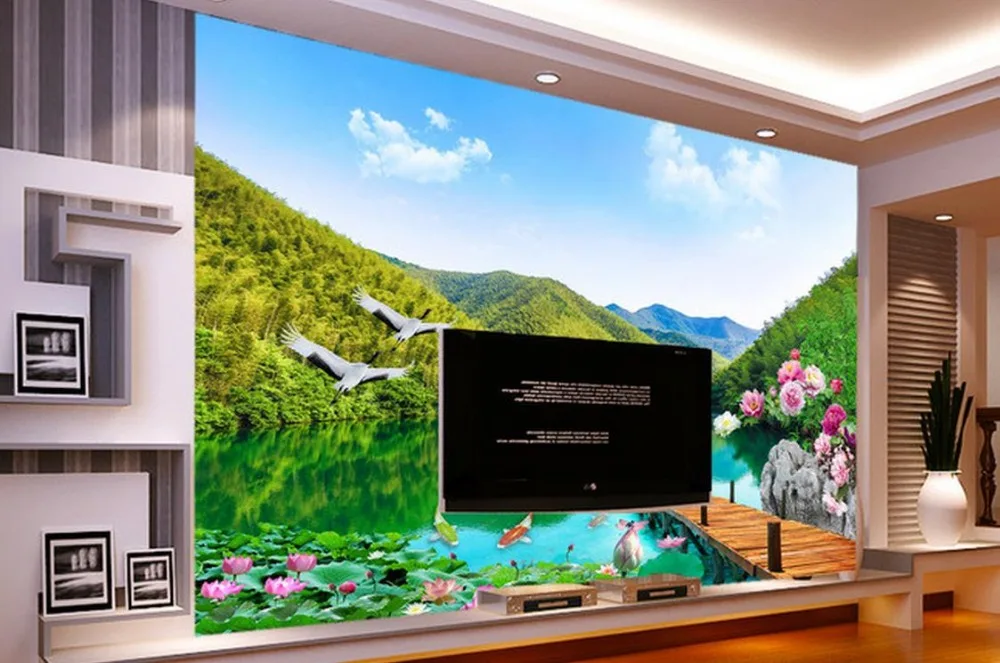 Пользовательские 3d Настенные обои для дома и богатого пейзажа фоновые