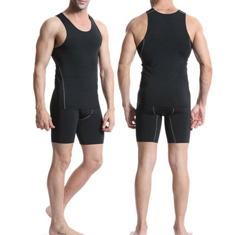 Мужская компрессионная Базовая майка без рукавов быстросохнущая спортивная