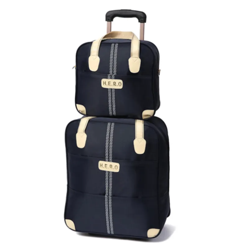 20 inch waterproof trolley suitcase luggage spinner wheels Pull Rod trunk traveller case boarding bag with handbag set package