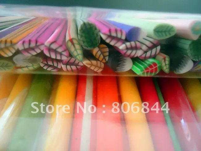 50 шт. наклейки для ногтей полимерные изделий из глины 3D фрукты и цветы в рулонах