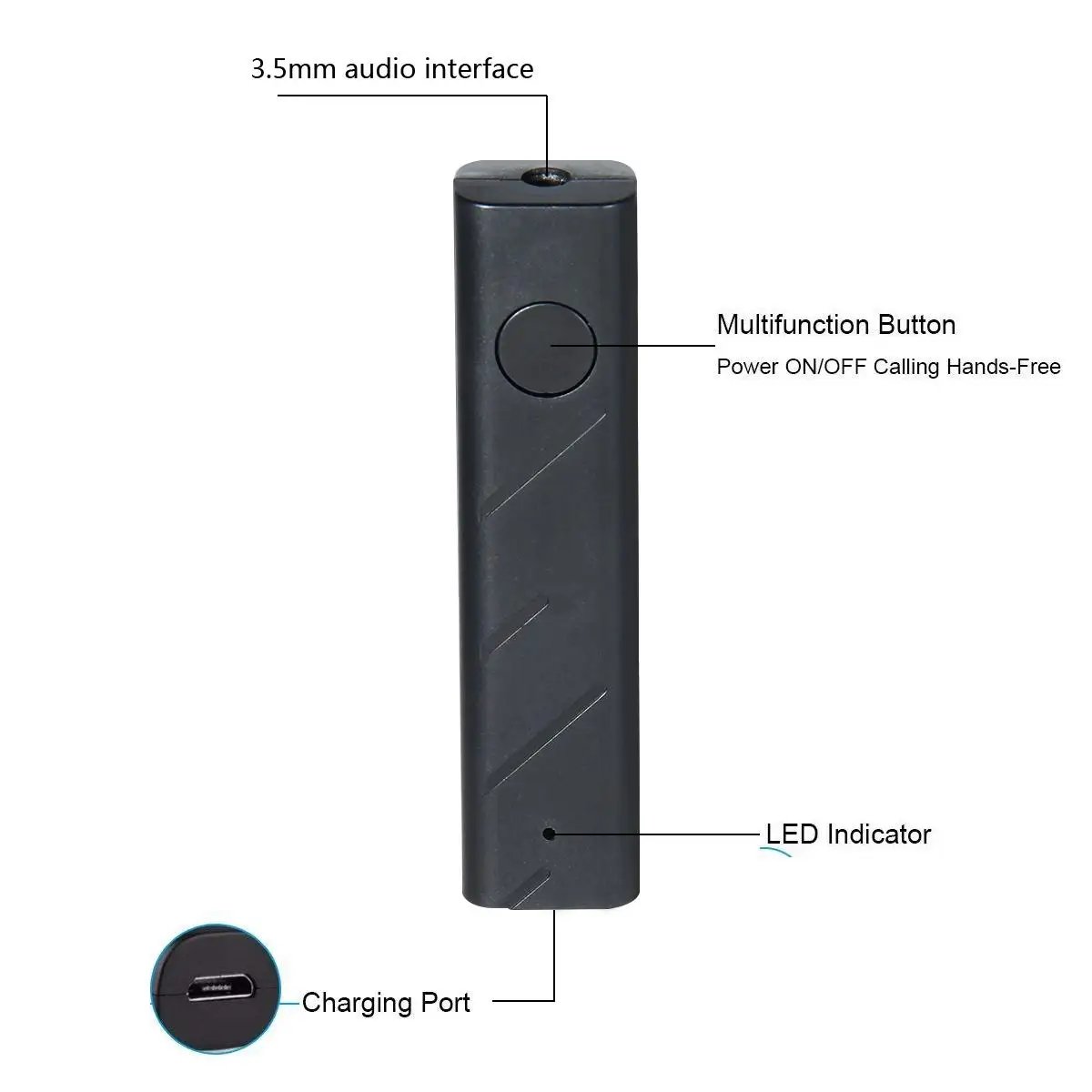 Автомобильный Bluetooth AUX 3 5 мм разъем приемник громкой связи Вызов адаптер