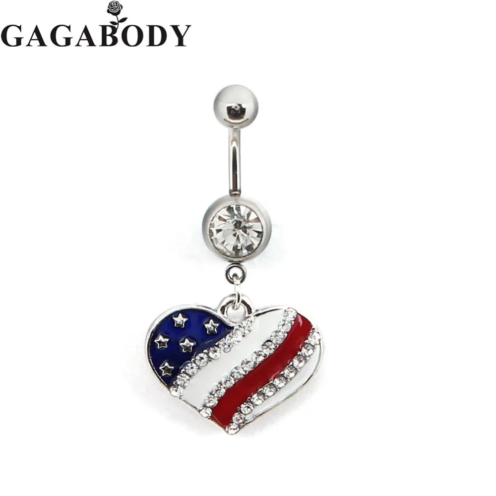 July 4th 1 шт. 316L кольцо из нержавеющей стали с американским флагом для пирсинга