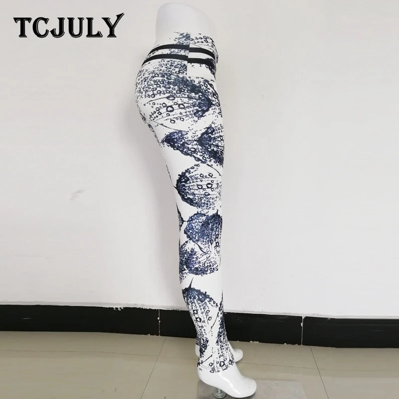 TCJULY леггинсы с принтом в виде капель дождя высокая талия дышащие быстросохнущие