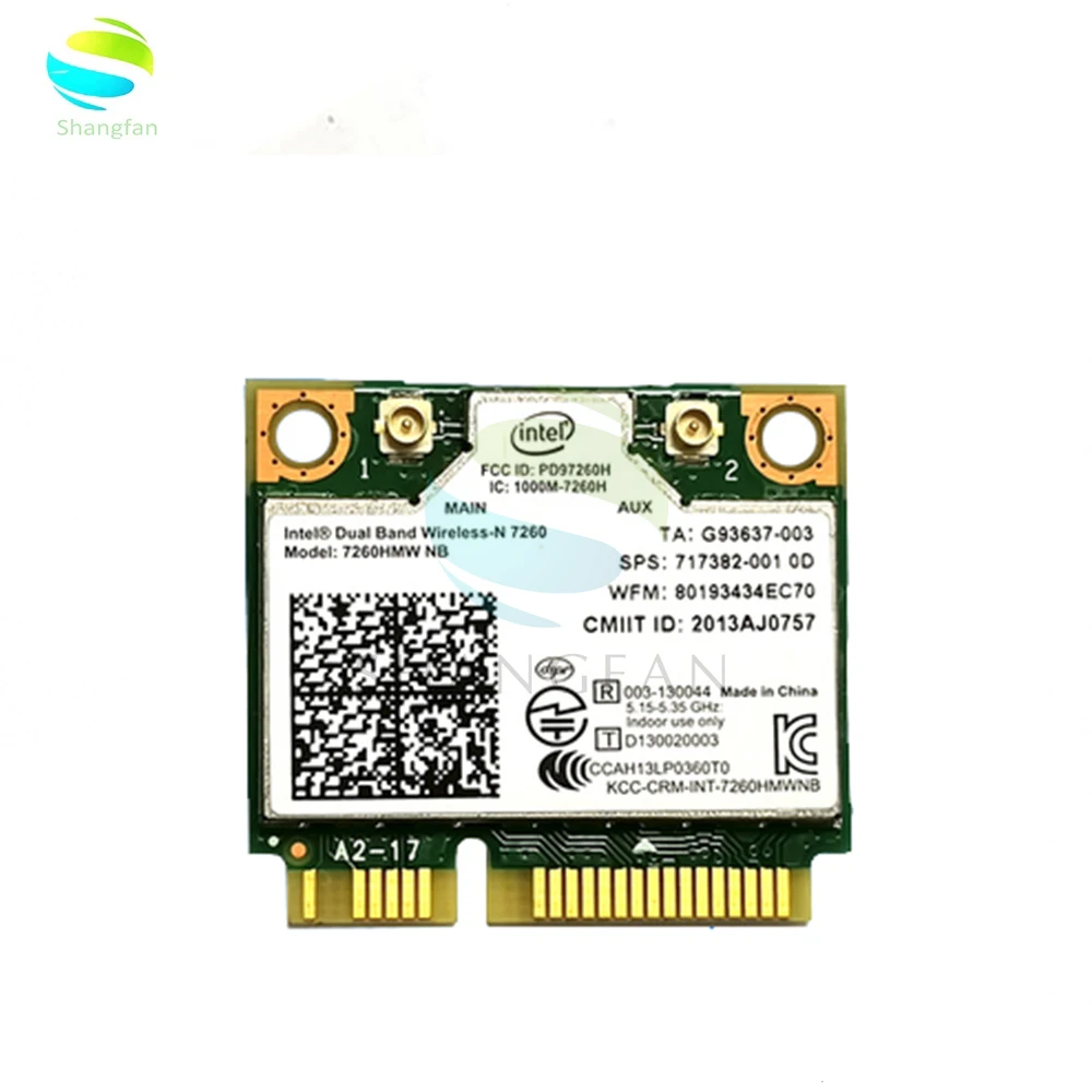 

Для Intel Wireless-N 7260 7260HMW NB Mini PCI-E 802.11b/G/N 300M Wifi-карта для HP EliteBook 820 840 850 подходит для 400PO 600PO 800EO