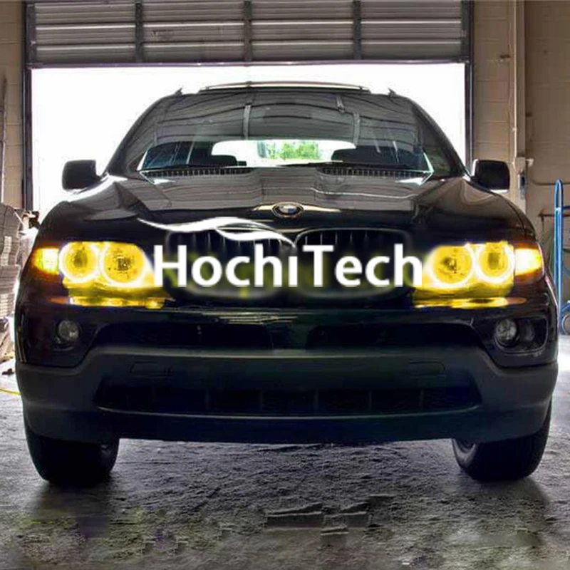 Суперъяркие Светодиодные глаза ангела для BMW X5 2000 2006 Цветовая переключение фар