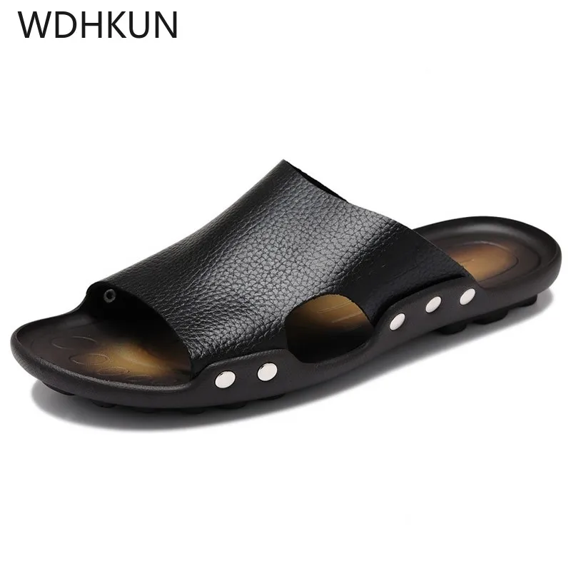 WDHKUN/для мужчин шлёпанцы для женщин Лето 2019 г. на плоской подошве Мужская обувь