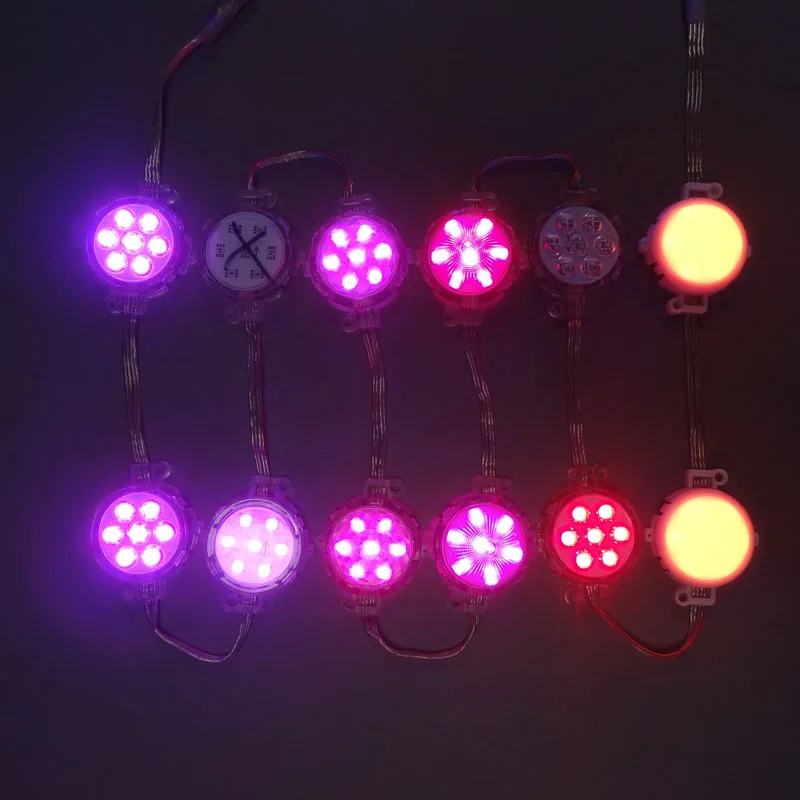 DMX512 SM16703 WS2811 светодиодный Pixel Модуль рекламное лампы 50 мм DC24V вход 6 s 5050 RGB SMD 1 44 Вт