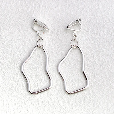 Silver colour Необычные геометрические серьги с металлической линией, серьги без отверстий, трендовые минималистичные клипсы без пирсинга, массивные серьги CE110 - Окраска металла: Silver colour
