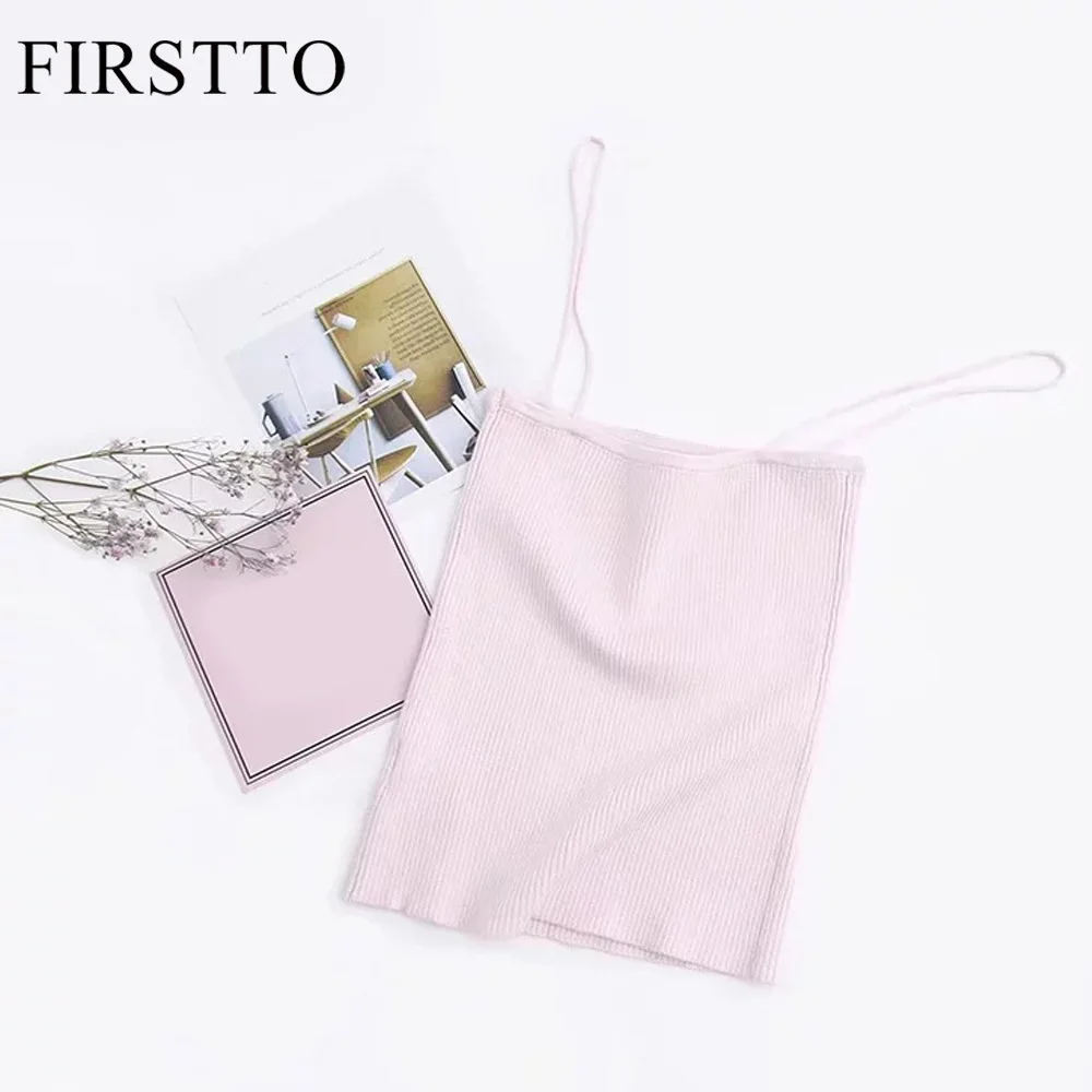 FIRSTTO сексуальные яркие цвета Фитнес Тонкий Спагетти комбинация на бретельках