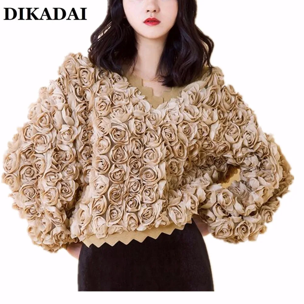 Повседневное oversize Худи Для женщин осень Мода 2017 г. Цветочные Flare рукавом кофты с