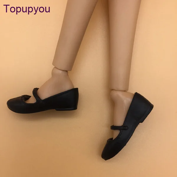 a pair of shoes Toupyou/кукольные туфли на плоской подошве; обувь черного цвета; стиль для кукол Барби; Topup5 - Цвет: a pair of shoes