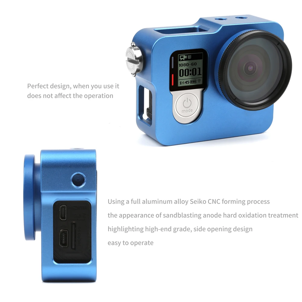 Защитный чехол TUYU из алюминиевого сплава для eken H8R H5S H6S H9r Plus V50 GoPro Hero 4 3+ камера с УФ-крышкой для объектива Go Pro
