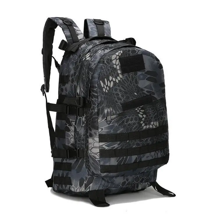 Python Black 55L 3D спортивный военный тактический рюкзак для альпинизма, кемпинга, туризма, треккинга, Холщовый камуфляжный рюкзак, дорожная сумка - Цвет: Python Black