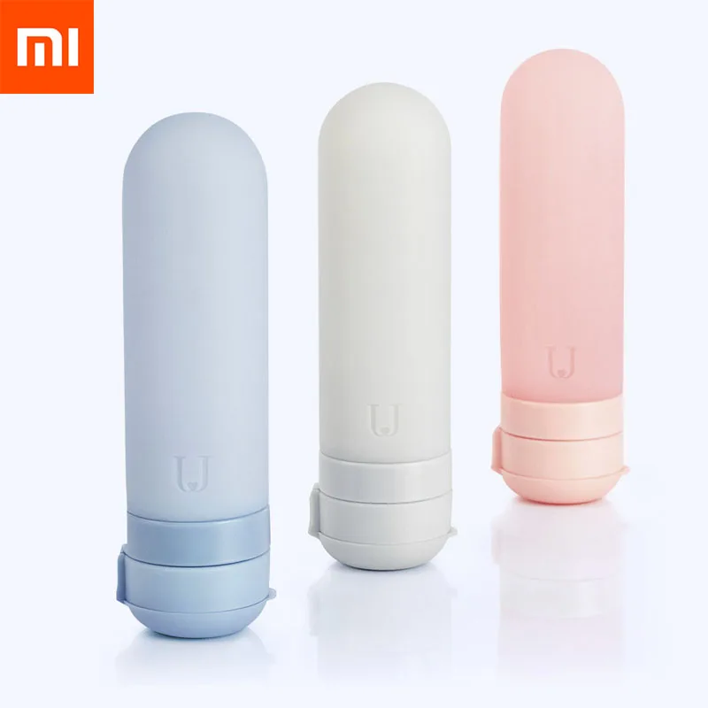 3 шт Xiaomi Mijia U дорожная бутылка 50 мл коробка Sub бутылка силиконовая портативная дорожная бутылка безопасная для пищевых продуктов силиконовая бутылка Eash - Цвет: 3pcs