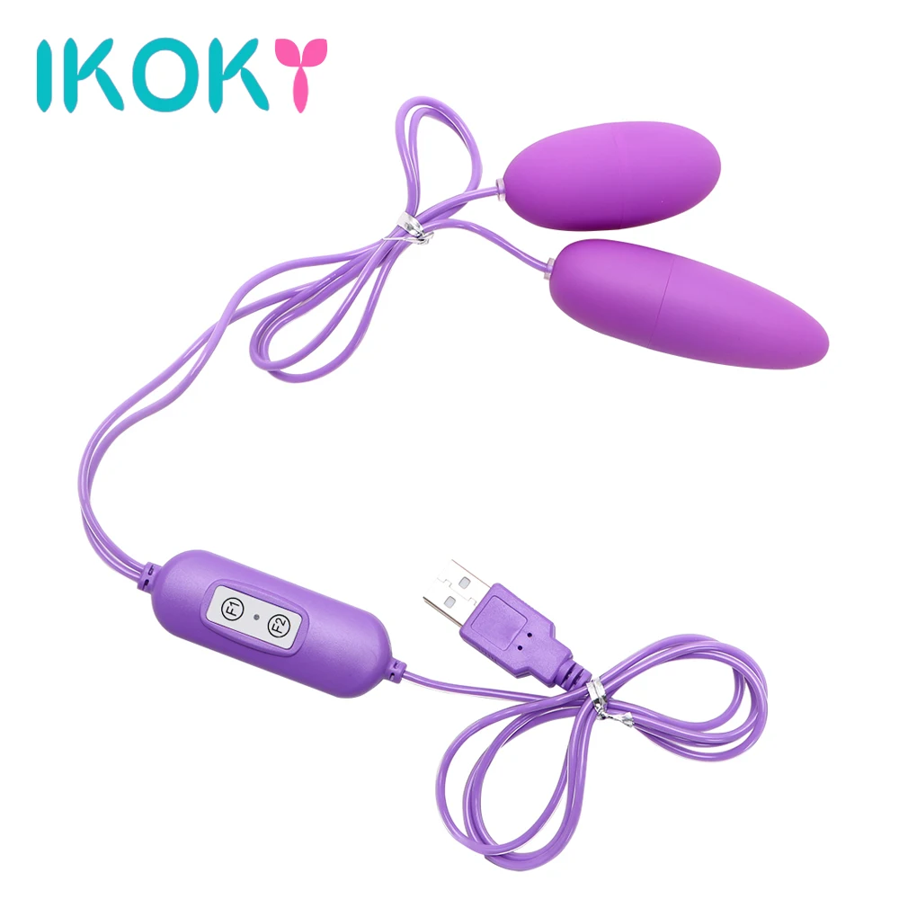 USB Plug Play двойные вибраторы для женщин Стимулятор клитора вагинальные шарики