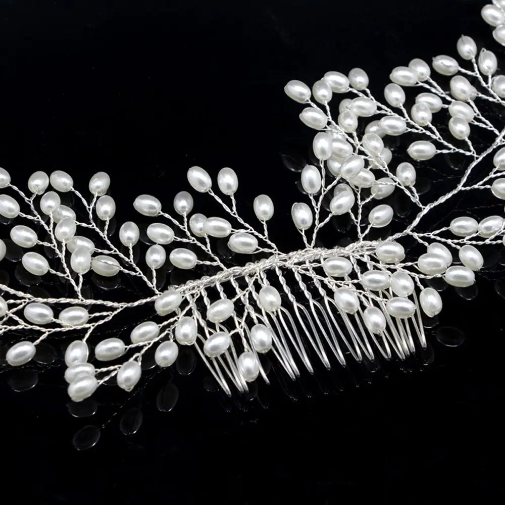 1 Pcs Bridal Handmade Pearl Hair Comb Hairpin Wedding Prom Barrettes Hair Ornaments WomenHair Accessories