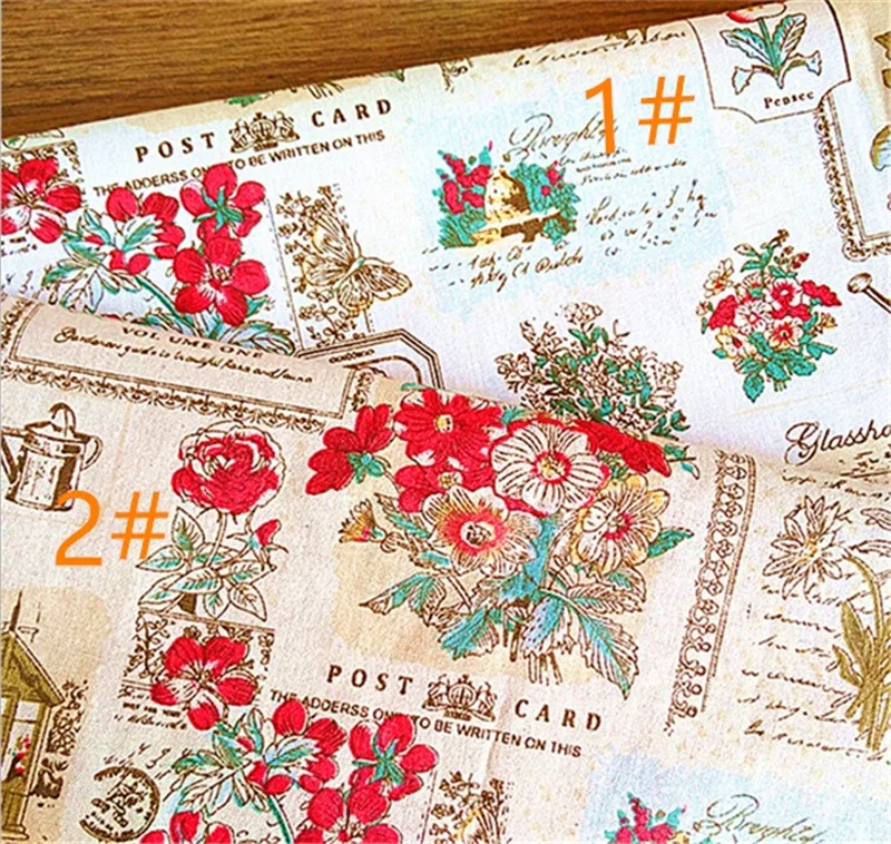 

150 cm X 50 cm wholesale supply linen fabric Zakka printed craft fabric for curtains tablecloth