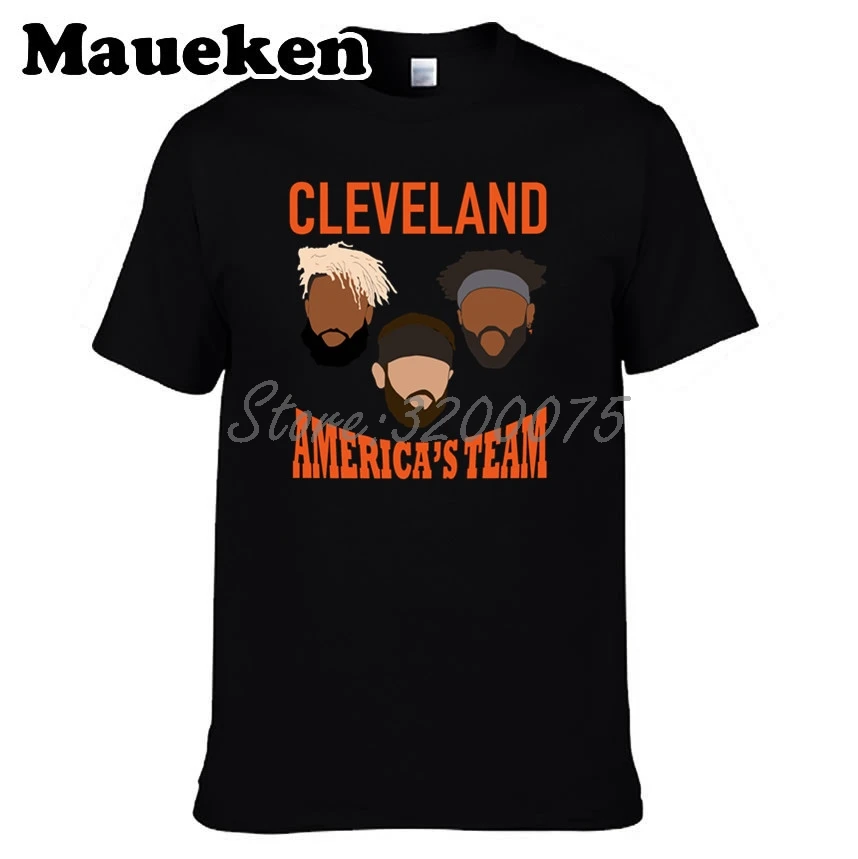 Мужская футболка с круглым вырезом Baker Mayfield 6 Odell Beckham Jr. 13 Jarvis Landry 80 Cleveland